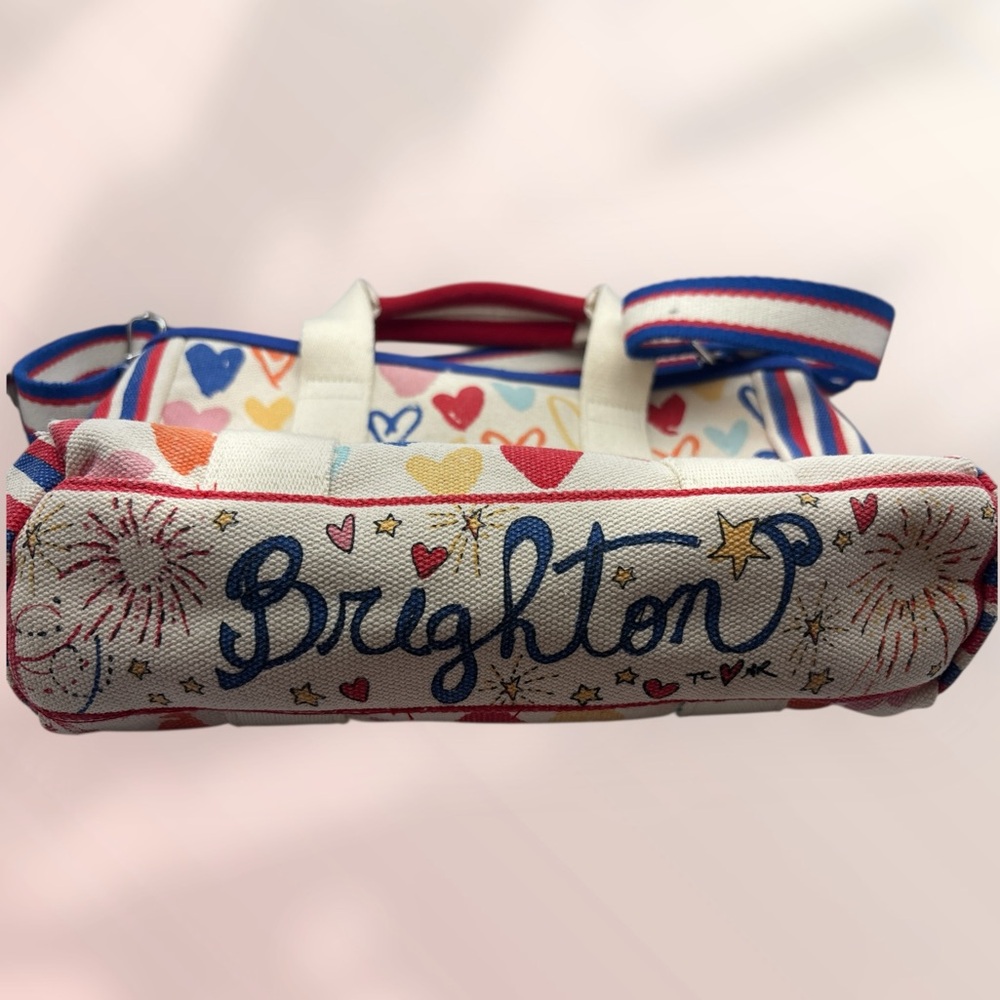 Brighton Red, White, & You Canvas Mini Tote EUC - Picture 3 of 9